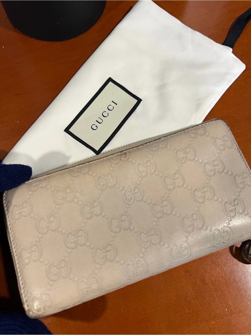 Authentic Gucci Guccissima Zip Around Wallet Beige W Dust Bag Italy - Picture 5 of 13